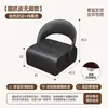 Taburete giratorio de cuero genuino con ruedas, taburete pequeño para el hogar para niños, taburete bajo para sala de estar, sofá con ruedas, silla móvil con respaldo