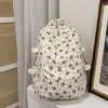 Mochila Pronta para Uso Transfronteiriço para Mulheres, Mochila Escolar de Grande Capacidade para Alunos do Ensino Fundamental, Mochila Escolar Doce Floral, Novo Estilo para Alunos do Ensino Fundamental