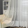 Cortina transparente sencilla moderna con costuras de terciopelo, pantalla de ventana bordada, sala de estar, dormitorio, comedor, estudio, cortina de gasa terminada que combina con todo