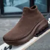 Sapatos-Meia de Tricô Fly-Knit Novo Estilo Outono/Inverno Transfronteiriços, Sapatos Casuais Slip-On de Malha, Sapatos Esportivos para Casal, Sapatos Casuais de Lã com Solado Grosso para Homens