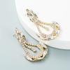 Personalidad Exagerada Creativo Ancla de Barco Color Diamante de Imitación Diamante Geométrico Aretes Aretes Retro Europeos y Americanos para Mujer