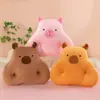 Cojín lumbar de felpa con forma de animal lindo, almohada de dibujos animados de felpa, reposacabezas para sofá y cama, cojín de oficina para estar sentado a largo plazo