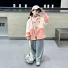 Jaqueta de Lã Infantil Estilo Novo 2026, Blusa para Bebê, Roupa de Primavera, Camisa Moderna com Gola Alta e Zíper