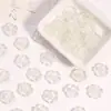 Cuentas de vidrio translúcido color flor de cerezo de 14 mm con agujeros rectos para pulseras, collares y accesorios hechos a mano de estilo antiguo para DIY
