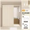 Cortina plegable para puerta con cortina de tela impermeable y a prueba de aceite para olores a aceite y humo de cocina Cortina de cortina divisoria a prueba de viento