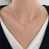 Collar de nicho de borla de cristal cuadrado de lujo ligero para mujer, diamante de circonita, fragmento, acero de titanio chapado en oro, cadena de clavícula que no se desvanece