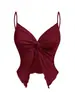 Ropa de mujer de moda transfronteriza europea y americana para primavera y verano, nuevo top corto crop de color liso con cuello en V sin mangas y abertura en el lateral de Amazon