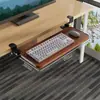 Bandeja para Teclado Debajo del Escritorio Sin Taladro Tablero de Extensión de Escritorio de Oficina Cajón de Almacenamiento para Ratón de Computadora Carril Deslizante Soporte de Clip