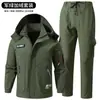Traje tático com forro de fleece para outono e inverno, transfronteiriço, para homens, à prova d'água, à prova de vento e quente, adequado para vestuário de trabalho ao ar livre, disponível para atacado