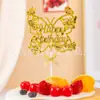 Nova Decoração de Bolo de Aniversário Borboleta Tridimensional Transfronteiriça Decoração de Mesa de Sobremesa Plug-In para Festa Fábrica de Bandeiras