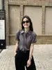 Camisa de Cânhamo com Gola Reversível Estilo Coreano, Novo Estilo de Verão, Versátil, Casual, Solta, Rejuvenescedora, Artística, Elegante, Blusa de Manga Curta 2026