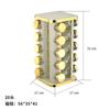 Estante para condimentos de cocina cuadrado con borde dorado, estante para condimentos de acero inoxidable, estante de almacenamiento para tanque de condimentos, estante para condimentos giratorio, venta al por mayor