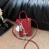 Mini Bolso de Lunares 2026 para Mujer, Piel Brillante con Bordado de Letras, Correa de Hombro Fina Desmontable, Sencillo y Versátil