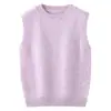 Chaleco sin mangas de cuello en V de lana pura para niños y niñas, Otoño e Invierno, Chaleco suéter de cachemira para niños mayores