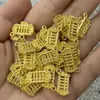 Senshe Lingote de Oro Artificial Mini Oro de Arena Oro Sólido Pequeño Lingote Semilla de Melón Dorado Ábaco Deseoso Barra de Oro Sólido Arroz