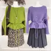Suéter de Tricô com Cadarço na Cintura Estilo Coreano Preguiçoso para Mulheres, Nova Moda de Inverno, Suéter Solto Elegante e Emagrecedor para Roupa Externa