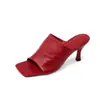 Sandalias de Tacón de Aguja Suaves de Piel de Oveja Estilo Nuevo 2024 para Mujer, Sandalias Elegantes de Tacón Alto sin Cierre con Punta Cuadrada Abierta Estilo Coreano para Uso en Exteriores