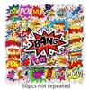 50 piezas de personalidad de graffiti en inglés transfronterizo caricatura creativa tarjeta goo decoración monopatín funda de teléfono móvil etiqueta de equipaje impermeable