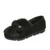 Novos Sapatos Peludos da Moda Estilo Coreano Outono/Inverno 2026, Sola Grossa, Forrados com Lã, Quentes, Tendência, Sapatos de Algodão Femininos, Mocassins