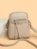 Bolsas de Nicho para Mulheres 2025 Nova Bolsa para Mãe de Meia-Idade Bolsa Transversal Simples de Couro Macio para Celular Feminino Bolsa Quadrada Pequena Casual