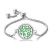 Pulsera de Aromaterapia Acero Inoxidable Hueco Ajustable Pulsera de Pareja Joyería Europea y Americana Árbol de la Vida Pulsera de Perfume y Aceite Esencial