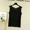 Chaleco modal de verano para mujer, talla grande, cuello redondo, fino, sin mangas, holgado, ajustado, para combinar con todo.