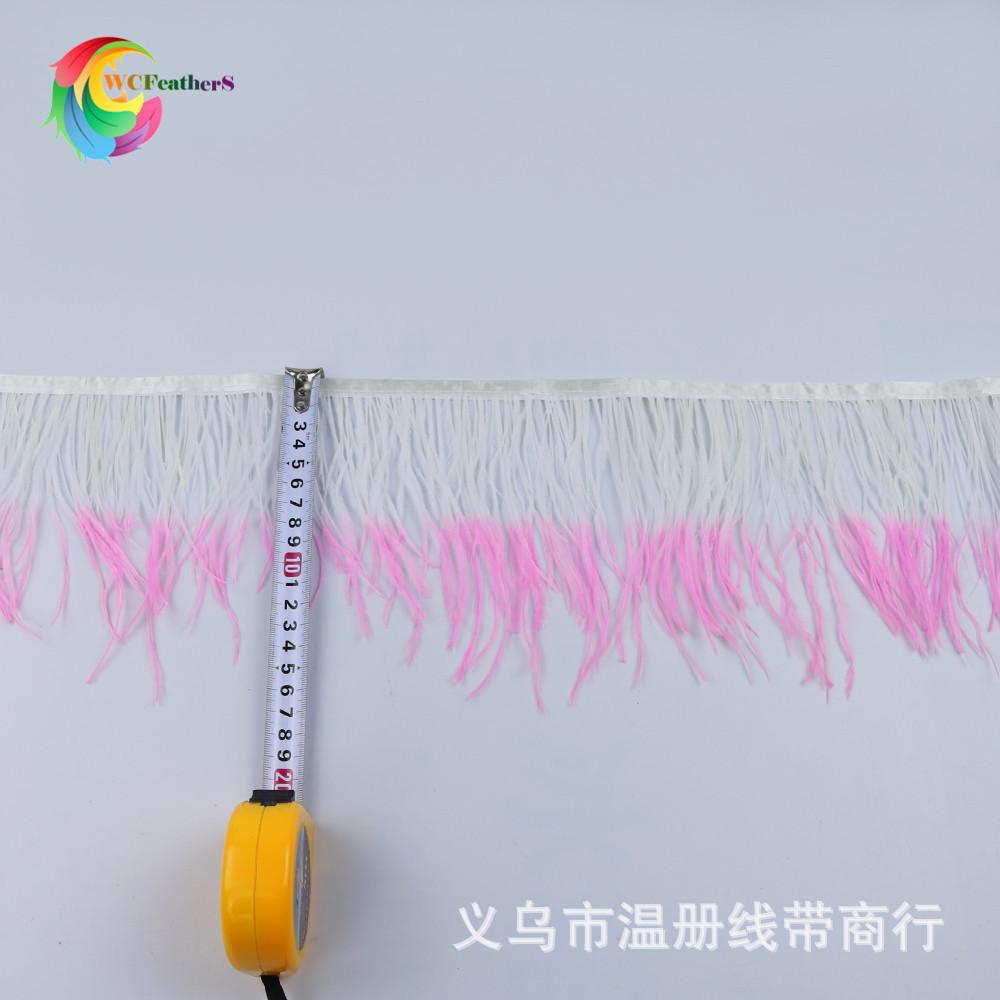 1 white and pink ostrich trims