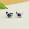 Brincos Ai Yu Lápis Lazúli Borboleta Agulha de Prata S925 Brincos com Pedra Azul Fabricante de Joias Atacado S4042214