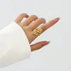 Joyería de Moda Popular Transfronteriza con Flor Hueca y un Toque Único de Alta Gama, Anillo Abierto para Mujer, Anillo Irregular