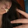Aretes Doble Capa Metálicos tipo Diamante Brillante, Clips para Oreja sin Perforación, Nuevos Pendientes de Lujo Ligero de Nicho 2026