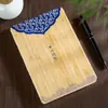 Cuaderno de Madera Lujo Accesible Caja de Regalo Patrón Logo Personalizado Madera Dura Oscura y Clara Nota de Negocios A5 Recuerdo