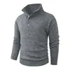 Nueva colección Otoño/Invierno 2026: suéter de punto con botones y cuello reversible para hombre, capa base casual para hombres jóvenes