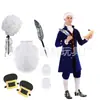Vestido de Fiesta Disfraz Cosplay Peluca de Abogado de Washington Pluma de Ave Puño de Encaje Cubierta de Zapato para Puño Hebilla de Zapato Juego de