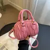 Coleção Outono 2026: Bolsa Boston Plissada para Bowling, Bolsa de Mão em PU, Bolsa Transversal, Design Único, Leve e Bolsa de Ombro Luxuosa