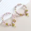 Pulsera de Cuentas de Cristal Sakura para Mujer, Lujo Ligero, Sensación de Alta Gama, Joyería Rosa Estilo Vintage, Venta al por Mayor para Transmisiones en Vivo y Puestos de Mercado