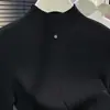 Suéter de Tricô Gola Alta Vermelho Ankora para Mulheres, Camada Interna Outono e Inverno, Suéter de Gola Média, Elegante Top Vinho