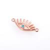 Conector de pulsera para mujer, estilo retro europeo y americano, con forma de hoja de ojo de palma, accesorios de joyería Aobao, con preservación del color, galvanizado