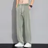 Jeans de Tencel para Hombre Verano Delgados Estilo Americano High Street Pantalones Rectos Sueltos Pantalones Casuales de Seda Hielo para Verano
