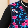 Colete quente acolchoado de veludo outono e inverno feminino para meia-idade e idosos, colete de algodão para mães, colete feminino para idosos