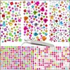 Suministros de manualidades para niños pegatinas de gemas manualidades joyería autoadhesivas pedrería gema acrílico brillante pegatinas con forma