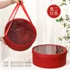 Maceta portátil con apertura para ventana, Empaque de ramo de frutas y flores, Caja vacía, Caja de regalo redonda, Materiales florales para manualidades