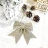 Lazo Navideño Transfronterizo Algodón Perlado Lazo con Polvo Dorado Colgante para Árbol de Navidad Decoración Navideña Grande Comercio Exterior