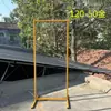 Nova Tela de Ferro Estilo Casamento Moldura Retangular Moldura de Fundo para Decoração de Palco de Casamento Moldura Quadrada Geométrica Moldura em Arco Portão de Flores