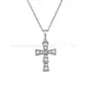 Collar Cruz Completo de Diamantes Versión Alta de Precisión CNC Cadena Serpiente Gruesa Chapada en Oro Real de 18 Quilates Plata de Ley Transmisión en Vivo Dropshipping