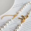 Cross-border Hot-selling High-end Light Luxury Bow Pearl Side Colar Chain ins Small Medium Design Simple Clavicle Chain