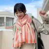 Cachecol de Cashmere Espesso Xadrez Bigodes Curtos Feminino Outono e Inverno Estilo Japonês Fofo ins Estilo Coreano Versátil Fashionável para Estudantes
