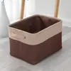 Cesta de Armazenamento de Linho Sintético, Caixa Grande para Armazenar Colchas, Cesta de Armazenamento Bicolor, Cesta Portátil, Cesta de Armazenamento Doméstica, Cesto de Roupas Sujas