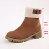 Deseo Botas de Nieve de Gamuza de Tacón Grueso de Media Caña Europeas y Americanas Otoño/Invierno 2026 Transfronterizo de Amazon Talla 43 Calzado de Algodón de Talla Grande de Comercio Exterior