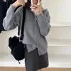 Suéter tejido casual de estilo coreano con doble cremallera para mujer, nueva colección otoño e invierno, holgado, suave, casual, chaqueta cárdigan versátil, moderno
