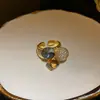 Anillo de Perla de Calabaza Electrochapado en Oro Real de 18K, Anillo Versátil de Gama Alta Nicho para Dedo Índice, Joyería Estilo Palacio Retro para Mujeres